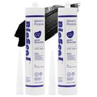 Selante de silicone Caulk BioSeal 100% impermeável 300 ml preto