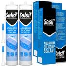 Selante de silicone para aquário Selsil Clear 300 ml (pacote com 2)