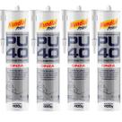 Selante PU40 Poliuretano Aeroflex 400g Cinza para Vedação Colagem e Reformas