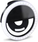 Selfie Ring Light Celular Led Clipe 3 Níveis Universal Preto