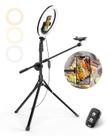 Selfie Ring Light UbeeSize 12 com suporte e tripé para montagem em telefone