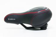 Selim Absolute Com Gel Elastômero Super Confortável Bike Cor Preto Listra Vermelho