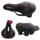 Selim Absolute com Gel Elastômero Super Confortável Bike Preto/Vermelho Macio Ergonômico MTB Speed Passeio
