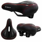 Selim Absolute com Gel Elastômero Super Confortável Bike Preto/Vermelho Macio Ergonômico MTB Speed Passeio