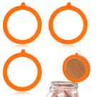 Selos de borracha para potes de vidro EuphhonyCS Orange Silicone 4PCS