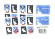 Selos do Serviço Postal dos Estados Unidos Winter Woodland Animals