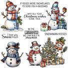 Selos transparentes e matrizes de metal FUGUT Snowman Christmas 14x14 cm
