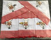 Semaninha Coruja Cores Variadas Kit de 7 panos de prato com desenho bordado Sacaria 100 Algodão 67cmx44cm cada pano