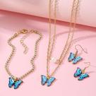Semi Joia Folheado Ouro 18K Borboleta Azul Conjunto 3 Peças Semi Joia Folheado Ouro 18K Borboleta Azul Conjunto 3 Peças