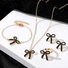 Semi Joia Folheado Ouro 18K Laço Conjunto 4 Peças