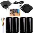 Sensor de Barreira Ativo Feixe Simples Sirene Temporizador Fonte 12V Cabo 4 Vias 60 metros Sensor de Barreira Ativo Feixe Simples Sirene Temporizador Fonte 12V Cabo 4 Vias 60 metros
