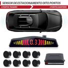 Sensor de Estacionamento Dianteiro e Traseiro Preto Fosco Prisma 2006 2007 2008 2009 2010 2011 2012 Frontal Ré 8 Oito Pontos Aviso Sonoro Distância