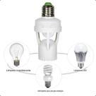 Sensor De Presença 360 Soquete E27 Lâmpada Com Fotocélula Bivolt Branco