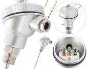 Sensor de Temperatura PT100 Simples 3 Fios KSC Haste de Inox 304 6X100 MM Rosca meia BSP Com Cabeçote