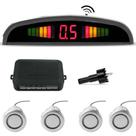Sensor Estac Re Visor Led Meia Lua 4pts Aviso Sonoro Prata
