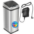 Sensor iTouchless de lata de lixo de 13 galões com adaptador AC Platinum