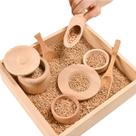 Sensory Bin Tools Sparkle Race com bandeja de madeira para crianças pequenas