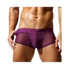 SEOBEAN Novo boxer translúcido masculino, cueca boxer confortável de poliéster para homens