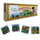 Sequência Lógica De Animais 16 Peças Madeira Jogo Educativo