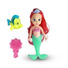 Sereia Boneca com Luz na Cauda Peixe e Escova