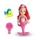 Sereia Boneca com Luz na Cauda Peixe e Escova