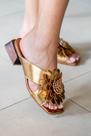 Serena - Tamanco Bronze Flor Salto Madeira