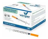 Seringa 1ml 100ui agulha fixa 8mmx0,30mm Blister Individual cx com 100 Venper Seringa 1ml 100ui agulha fixa 8mmx0,30mm Blister Individual cx com 100 Venper