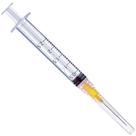 Seringa de plástico Kreireta 2.5ml/CC Luer Lock com agulha 25Ga x100