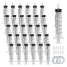 Seringa de plástico Omawrf 30 mL (pacote com 30) com tampa de ponta e tubo macio