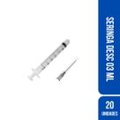 Seringa descartável 03 ml com agulha 20 x 5,5 slip (c/20 unds) - sr Seringa descartável 03 ml com agulha 20 x 5,5 slip (c/20 unds) - sr