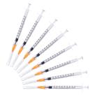 Seringa descartável de 1 ml com 25 g de suprimentos de laboratório de 1 polegada, embalada individualmente, pacote com 50