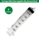 Seringa Descartável Lock Bico Cateter Sonda 60 ml S/AG 5 Unidades SR