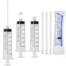 Seringa Hyddeb 60mL Luer Lock com tampa e tubo de plástico macio x10