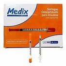 Seringa Insulina 1ml Medix Agulha 6mmx0,25mm C 100un Tampa Laranja