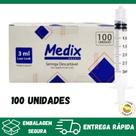 Seringa luer lock 3ml c/100un medix