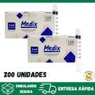 Seringa luer lock 3ml c/200un medix