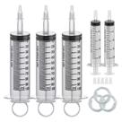 Seringa Omawrf 100mL x 3 e 20mL x 2 com adaptador de ponta e tubo flexível