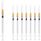 Seringa Sirulken de 1 ml Luer Lock com agulha de 25 G, 1 cm, pacote com 50