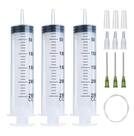 Seringas 250mL x 3 com tubo de 140cm e agulha 14G 1.5