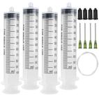 Seringas A AKRAF 100mL (pacote com 4) com tubo de 140 cm e agulhas 14G 1.5"