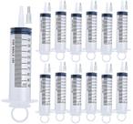 Seringas de 100 ml A AKRAF com adaptadores de ponta, pacote com 12 para laboratórios