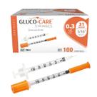 Seringas GLUCO-CARE 0,3 ml 31G 8 mm com tampa laranja, 100 unidades Seringas GLUCO-CARE 0,3 ml 31G 8 mm com tampa laranja, 100 unidades