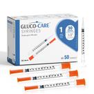 Seringas GLUCO-CARE 1 ml 30G 12,7 mm com tampa laranja, 50 unidades Seringas GLUCO-CARE 1 ml 30G 12,7 mm com tampa laranja, 50 unidades