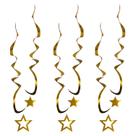 Serpentina Metalizada Decoração Teto Carnaval Dourado 06 un