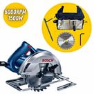 Serra Circular Bosch GKS-150 Elétrica 220V 6000rpm 1500W + Bolsa e Disco de 184mm Com Vídea