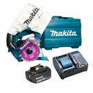 Serra Mármore a Bateria 18V DCC500 125mm Motor Brushless Com Bateria e Carregador Makita