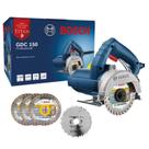 Serra Mármore Bosch TITAN 1500W GDC 150 5" com 3 Discos Diamantados + 1 para Madeira