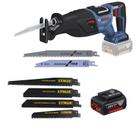 Serra Sabre Bosch GSA 185-LI 18V 2 lâminas + 1 Bateria 4,0Ah + Kit de lâminas de serra sabre Serra Sabre Bosch GSA 185-LI 18V 2 lâminas + 1 Bateria 4,0Ah + Kit de lâminas de serra sabre