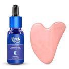 Sérum para a pele: néctar azul, vitamina C, ácido hialurônico, Gua Sha