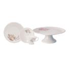 Serviço Bolo 19Pcs Linha Eterna Porcelana Schmidt Serviço Bolo 19Pcs Linha Eterna Porcelana Schmidt